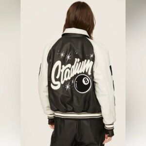 $715 STADIUM Stadium Goods Number #8 Lucky Leather Jacket Sz XS